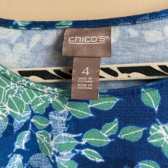 Chicos easy wear cotton modal pop over shirt ruffle sleeve colorful sz XXL boho - Picture 3 of 7